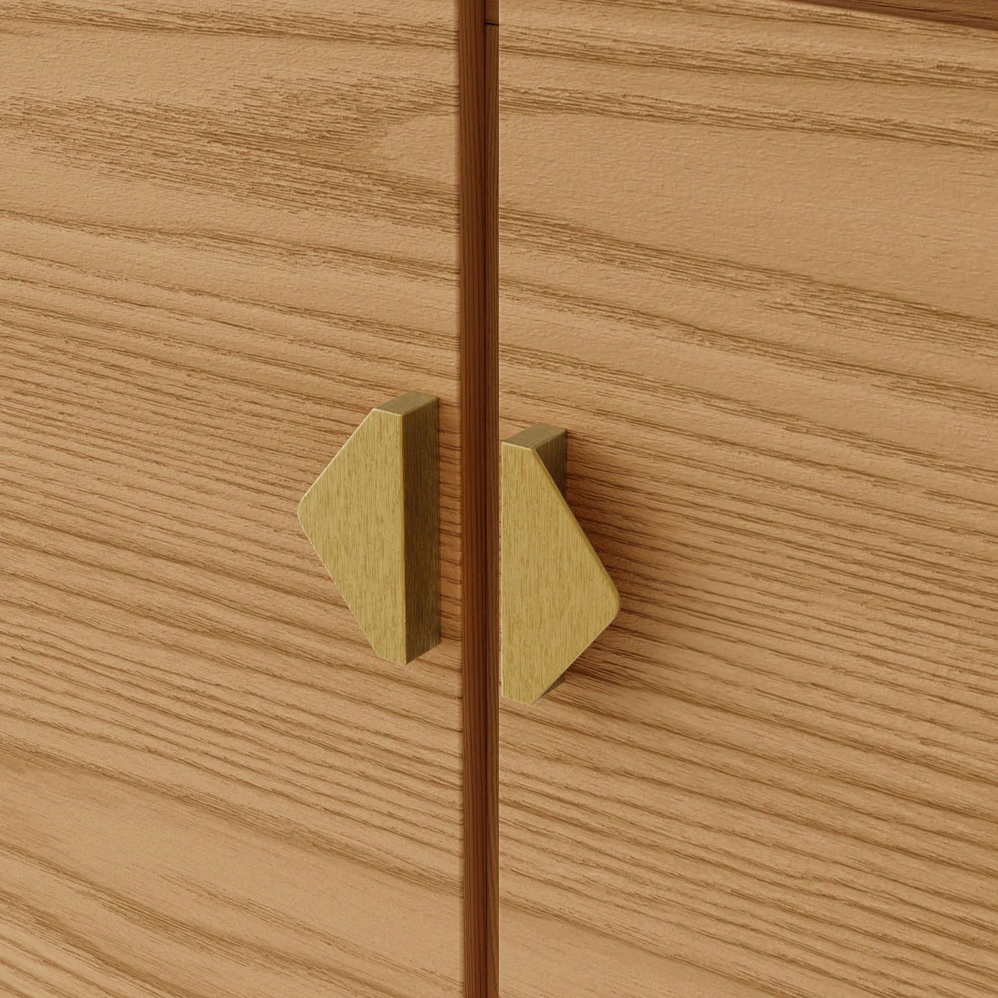 1800mm Natural Wood Tall TV Stand with Storage - 