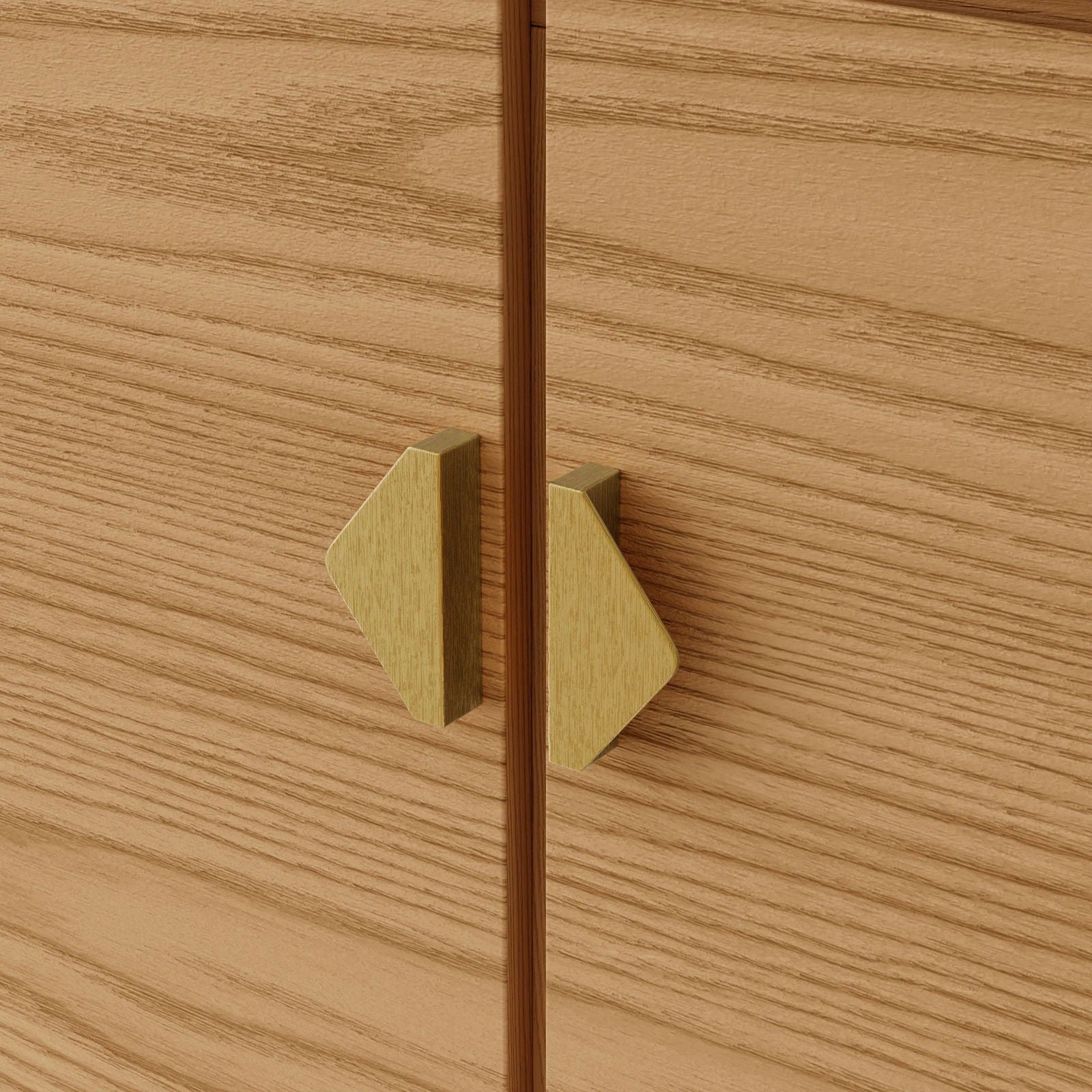 1800mm Natural Wood Tall TV Stand with Storage - 