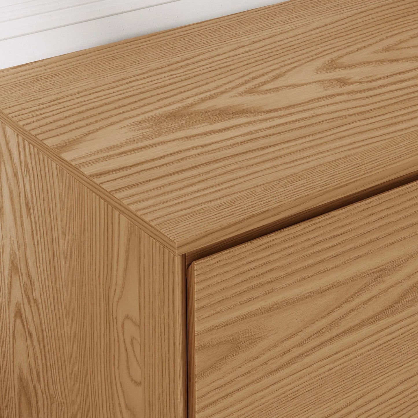 1800mm Natural Wood Tall TV Stand with Storage - Homary