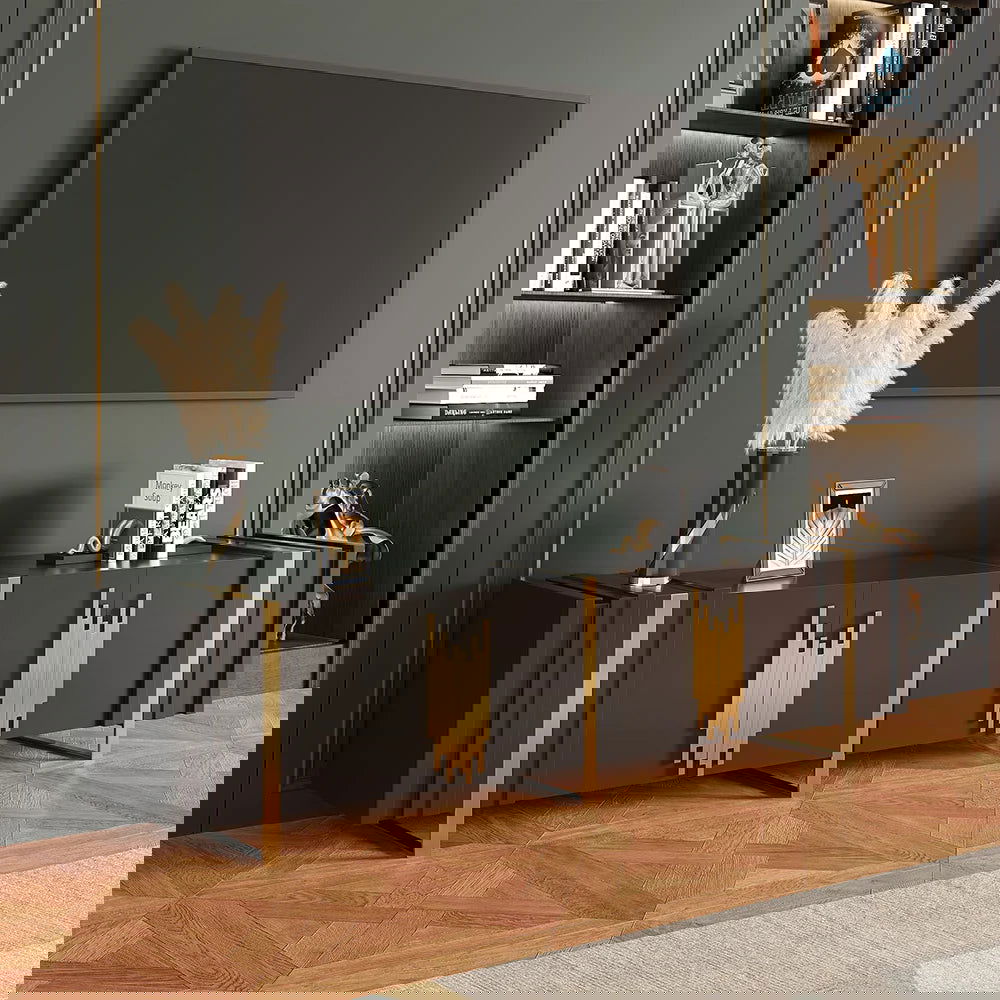 1800mm Natural Wood Tall TV Stand with Storage (Copy) - Homary