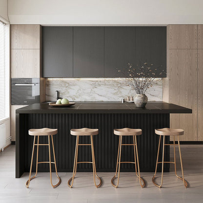 1830mm Large Black Kitchen Island with Storage Cabinet Marble Veneered Top - 