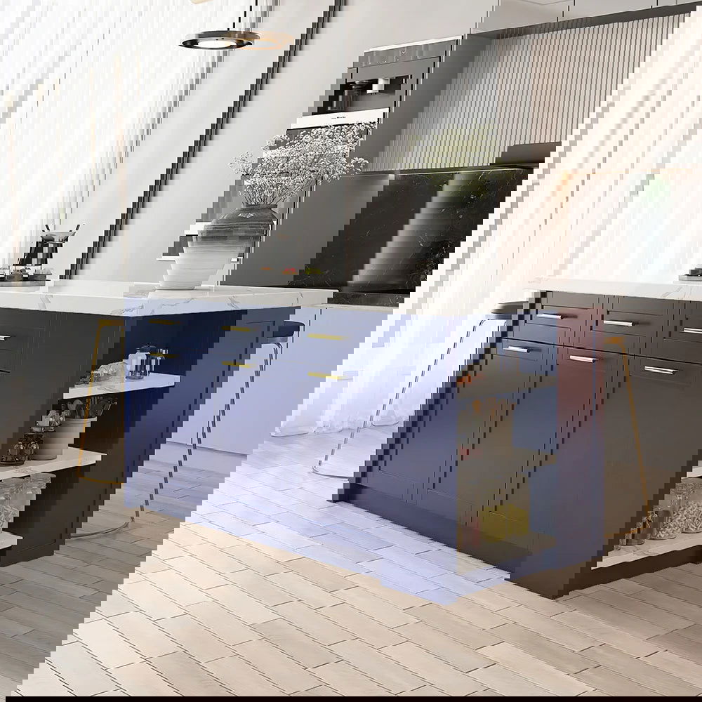 1830mm Large Blue Kitchen Island with Storage Modern Kitchen Cabinet - 