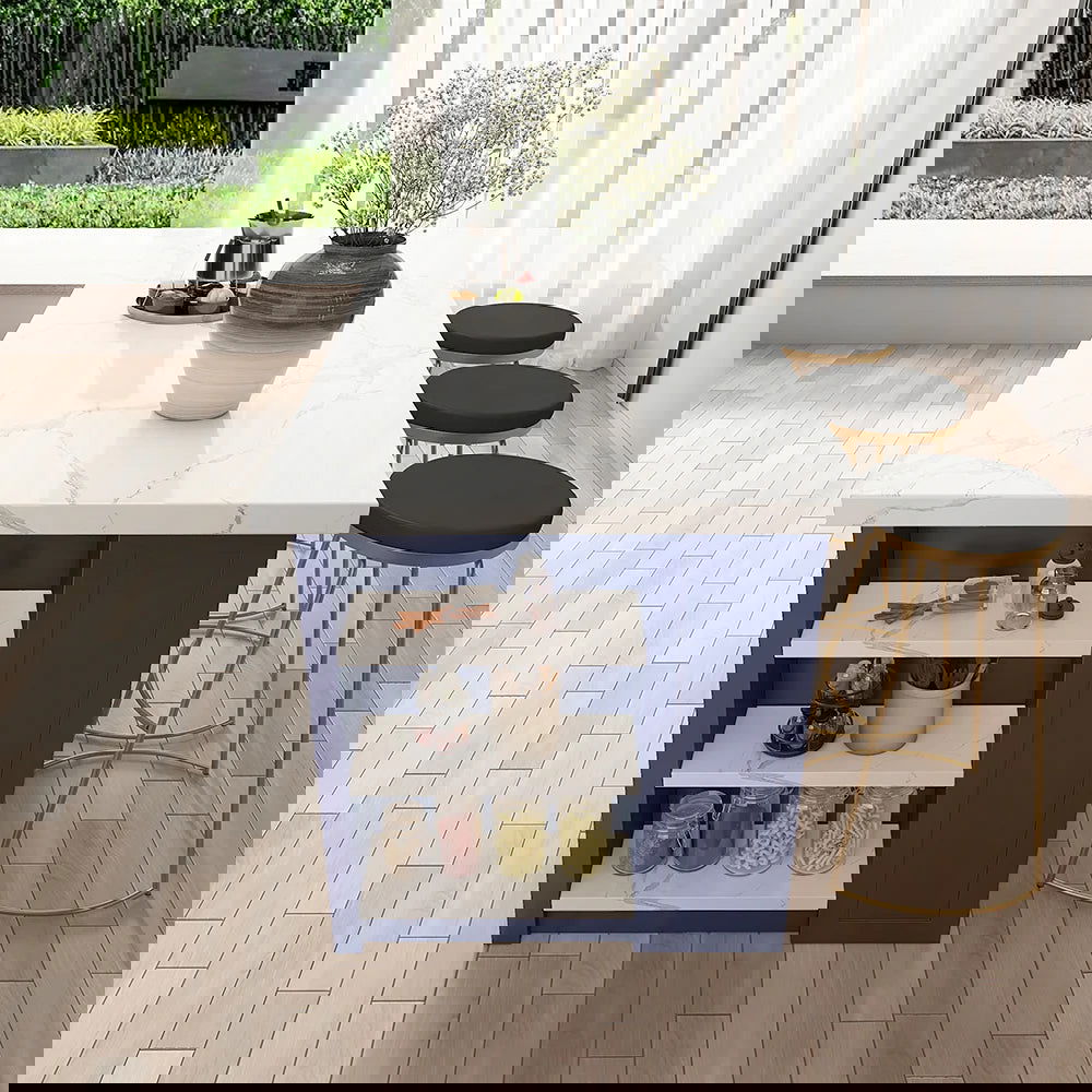 1830mm Large Blue Kitchen Island with Storage Modern Kitchen Cabinet - 