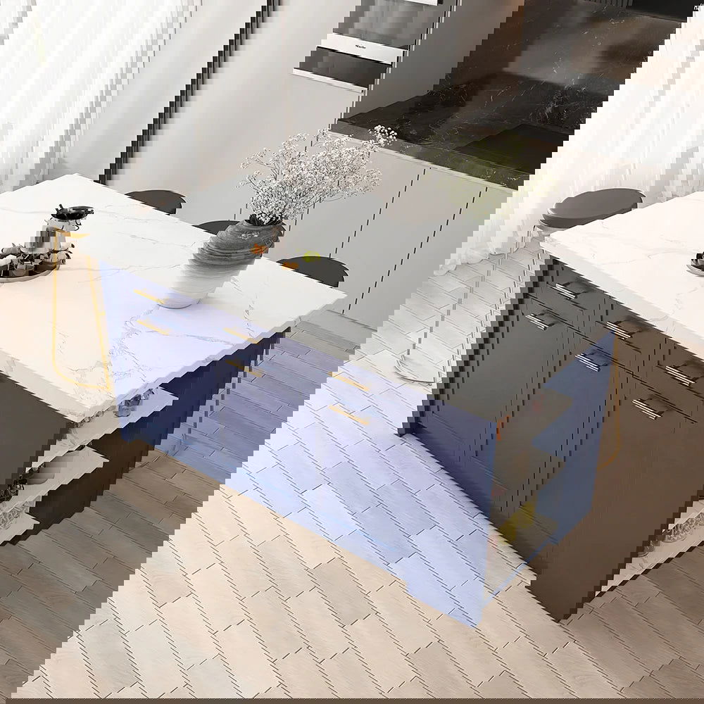 1830mm Large Blue Kitchen Island with Storage Modern Kitchen Cabinet - 