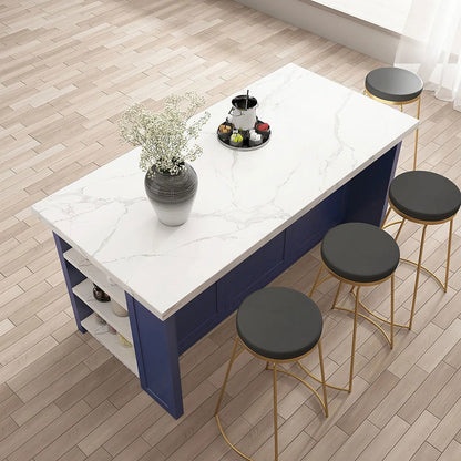 1830mm Large Blue Kitchen Island with Storage Modern Kitchen Cabinet - 