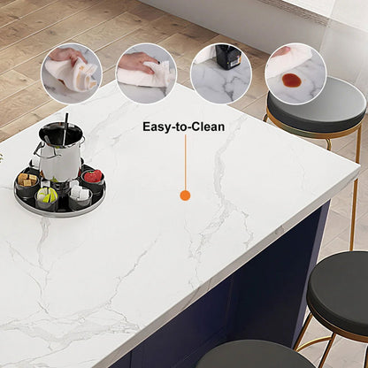 1830mm Large Blue Kitchen Island with Storage Modern Kitchen Cabinet - 