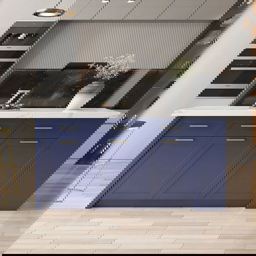 1830mm Large Blue Kitchen Island with Storage Modern Kitchen Cabinet - 