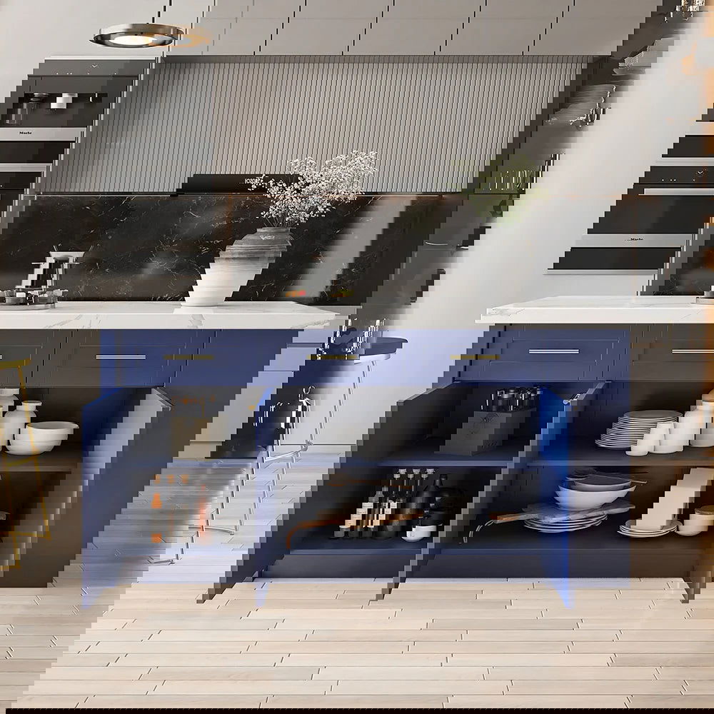 1830mm Large Blue Kitchen Island with Storage Modern Kitchen Cabinet - Homary