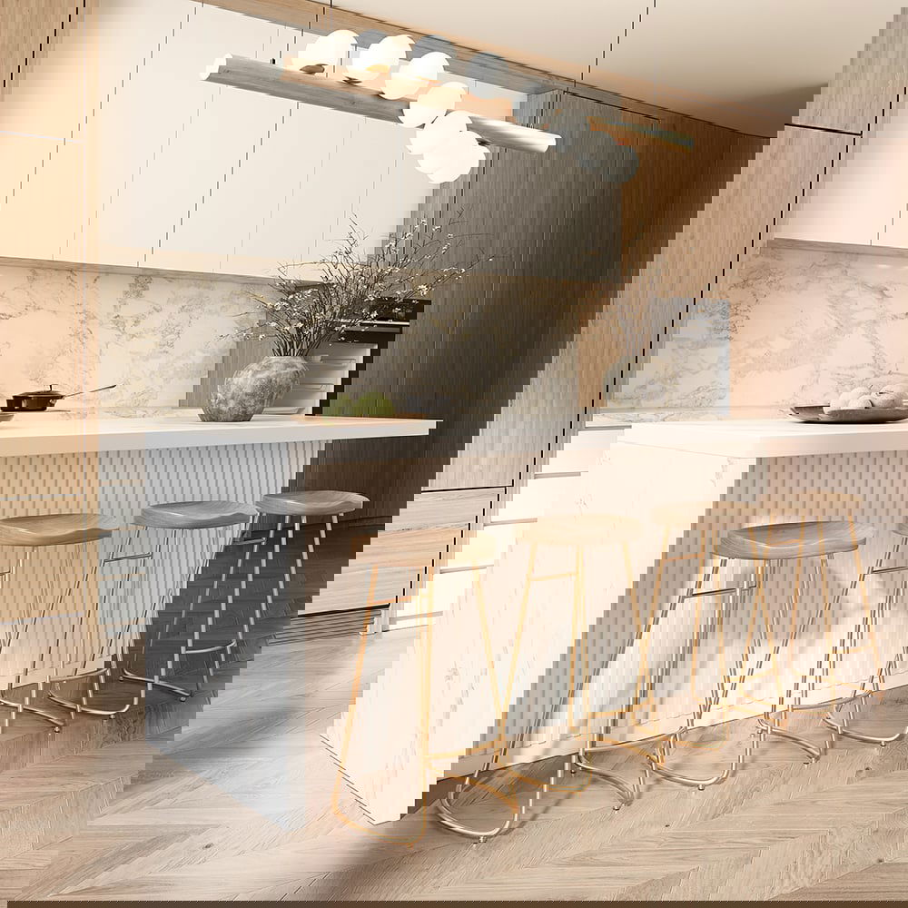 1830mm Large White Kitchen Island with Storage Kitchen Cabinet Marble Veneered Top - Homary