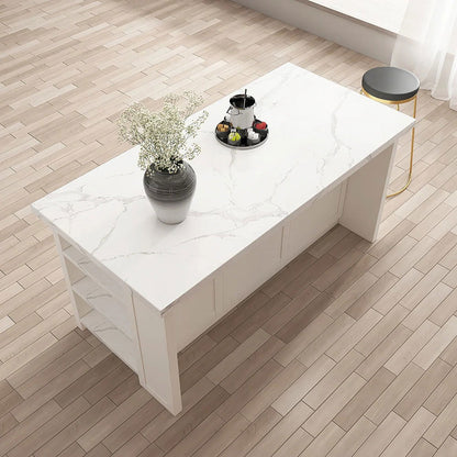 1830mm Large White Kitchen Island with Storage Modern Kitchen Cabinet - 