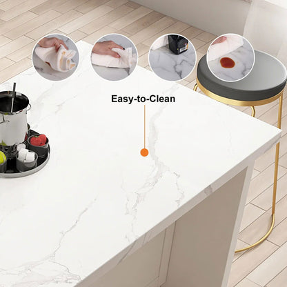 1830mm Large White Kitchen Island with Storage Modern Kitchen Cabinet - 