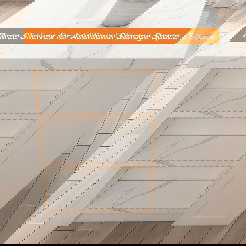 1830mm Large White Kitchen Island with Storage Modern Kitchen Cabinet - 