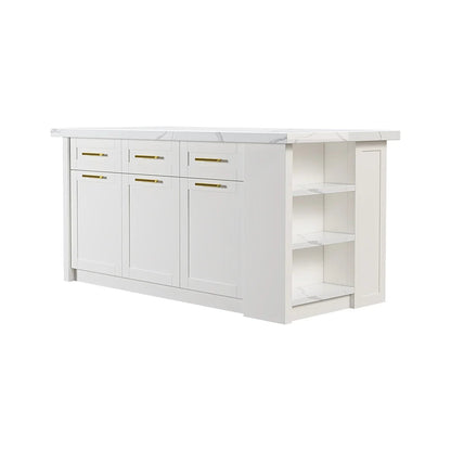 1830mm Large White Kitchen Island with Storage Modern Kitchen Cabinet - 