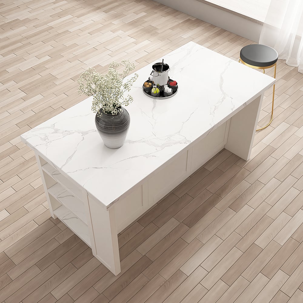 1830mm Large White Kitchen Island with Storage Modern Kitchen Cabinet - 