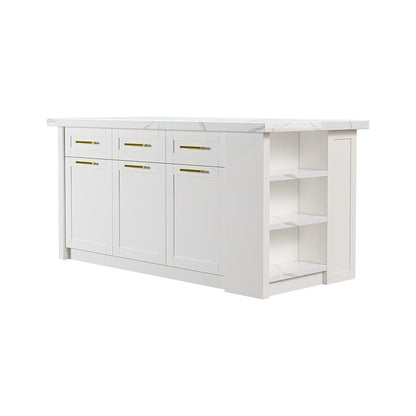 1830mm Large White Kitchen Island with Storage Modern Kitchen Cabinet - 