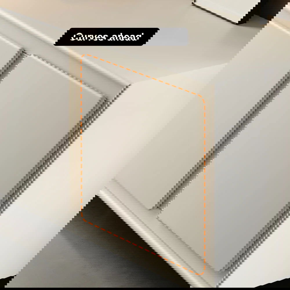 1830mm Modern White Rectangle Tall TV Stand with Storage for 1650 to 1900mm TV - 