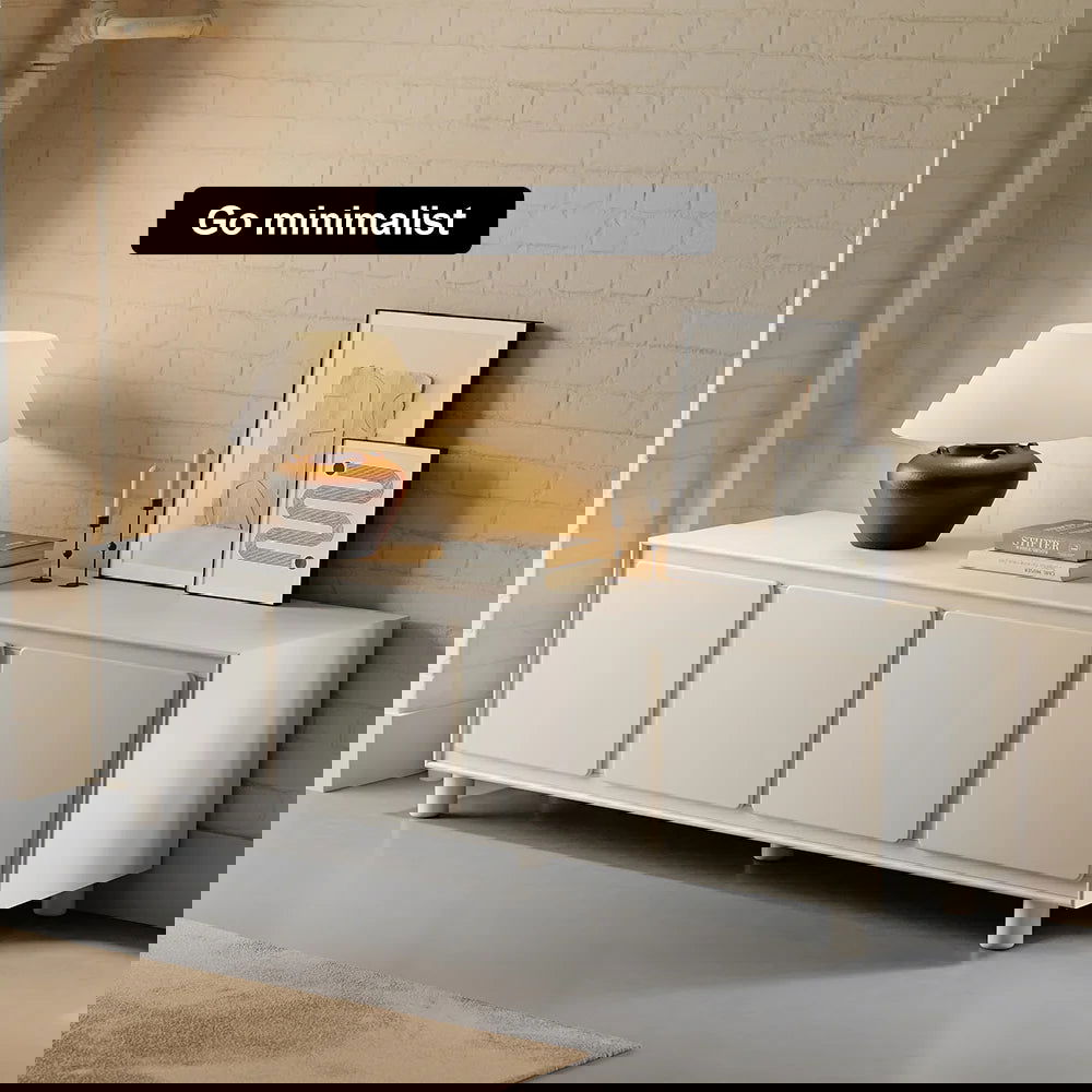 1830mm Modern White Rectangle Tall TV Stand with Storage for 1650 to 1900mm TV - Homary