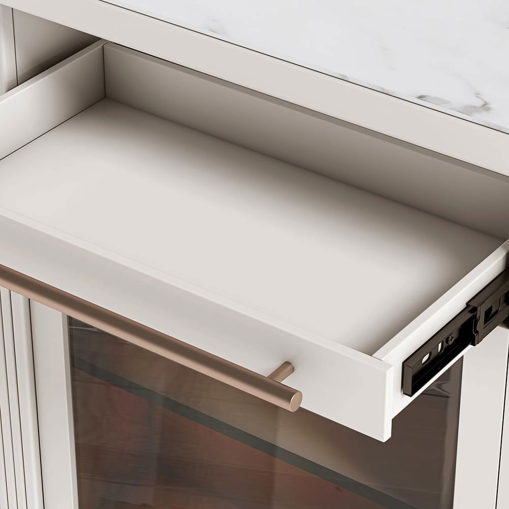 1830mm White Kitchen Island Modern Faux Marble Large Kitchen Cabinet with Storage - 