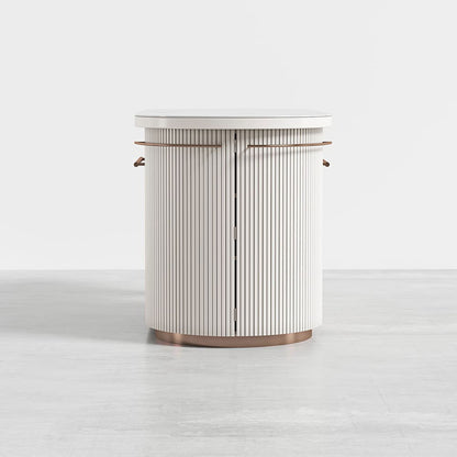 1830mm White Kitchen Island Modern Faux Marble Large Kitchen Cabinet with Storage - 