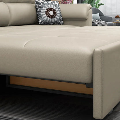 1880mm Beige Full Sleeper Convertible Sofa with Storage & Pockets Sofa Bed - 