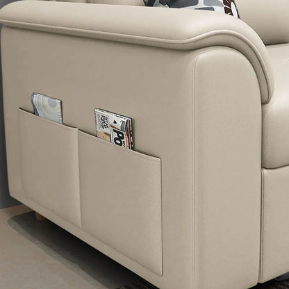 1880mm Beige Full Sleeper Convertible Sofa with Storage & Pockets Sofa Bed - 