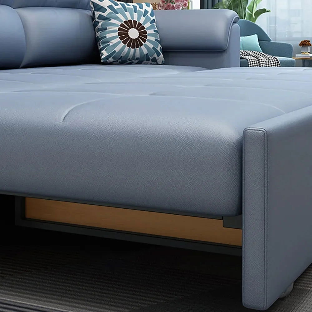 1880mm Blue Full Sleeper Convertible Sofa with Storage & Pockets Sofa Bed - 