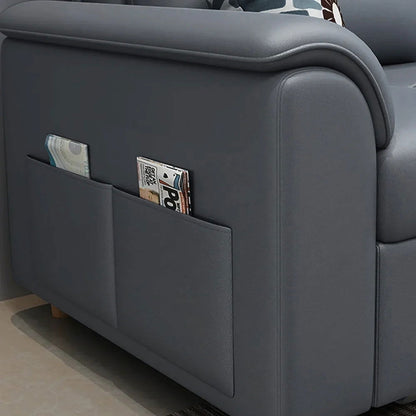 1880mm Deep Gray Full Sleeper Convertible Sofa with Storage & Pockets Sofa Bed - 