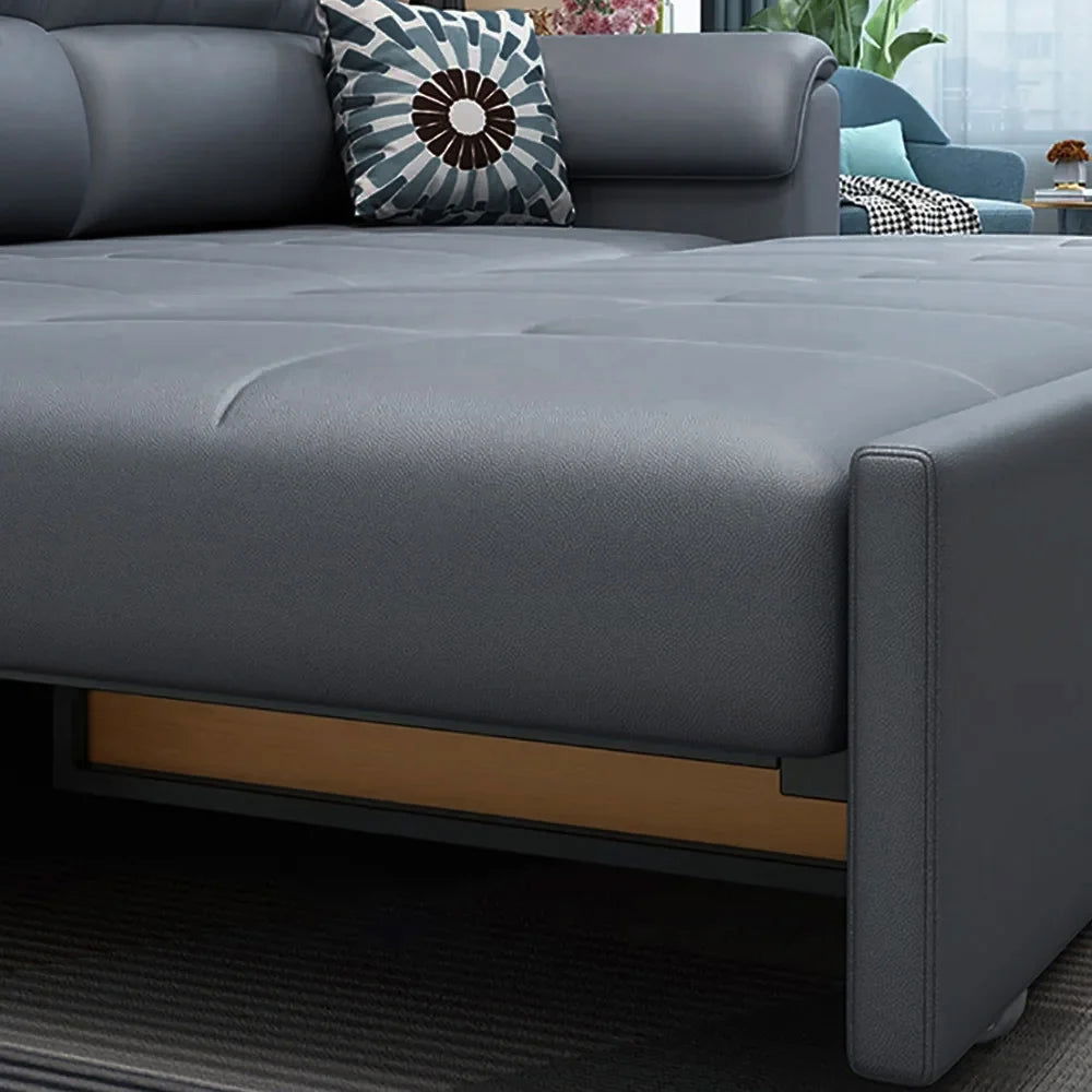 1880mm Deep Gray Full Sleeper Convertible Sofa with Storage & Pockets Sofa Bed - 