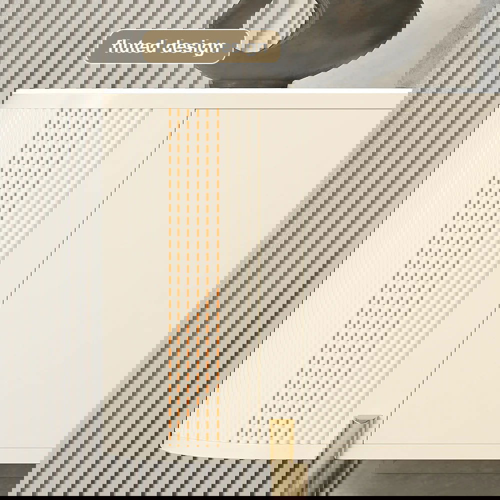 2000mm Modern Beige Electric Fireplace TV Stand Sintered Stone Top with Remote Control - 