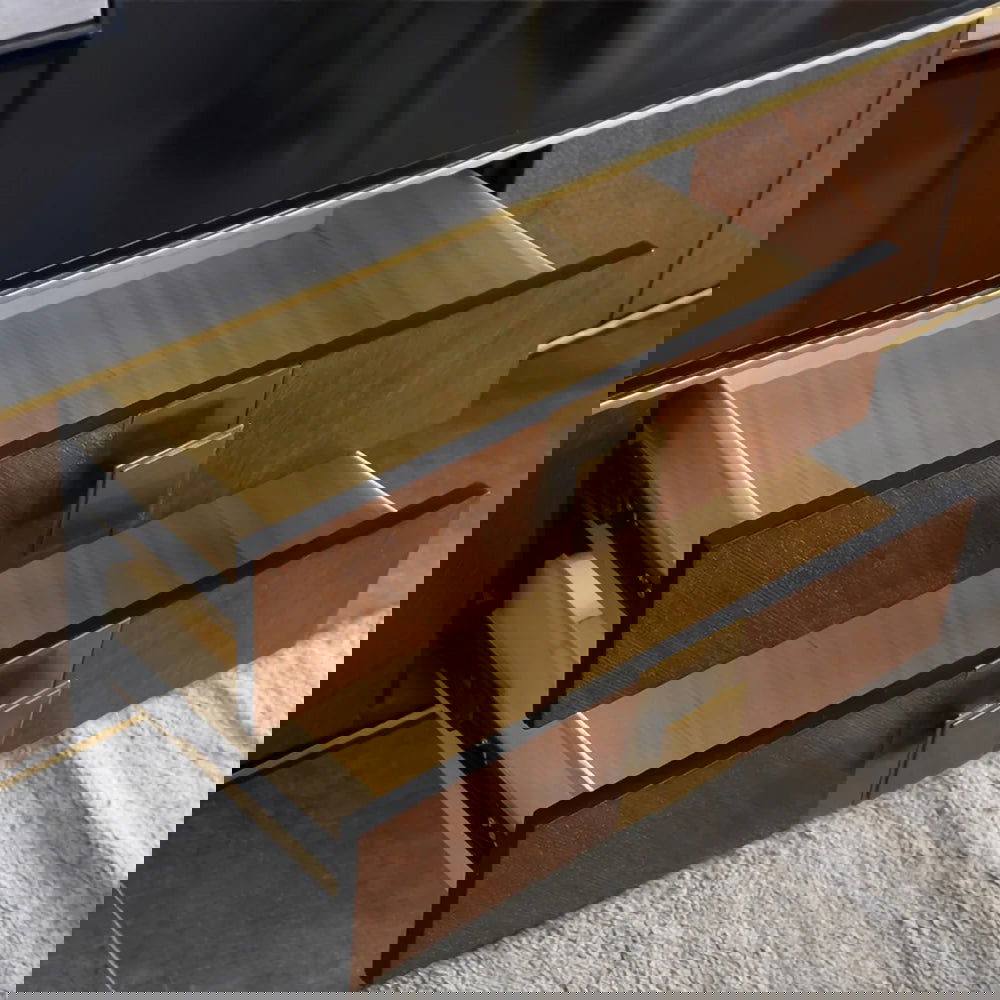 2000mm Modern Black & Walnut TV Stand Solid Wood Entertainment Center with Storage - 