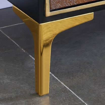 2000mm Modern Black & Walnut TV Stand Solid Wood Entertainment Center with Storage - Homary