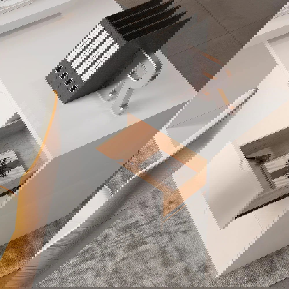 2000mm Modern White L-Shape Executive Desk Drawers & Cabinet Office Desk Right Hand - 