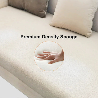 2220mm Modern White Boucle 3-Seater Sofa Upholstered Convertible with Side Storage - 