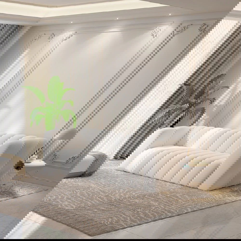 2230mm Modern Velvet Upholstered Sofa 3-Seater Sofa Luxury Sofa Solid Wood Frame - 