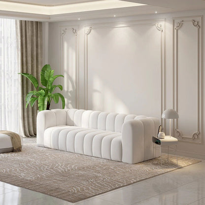 2230mm Modern Velvet Upholstered Sofa 3-Seater Sofa Luxury Sofa Solid Wood Frame - 