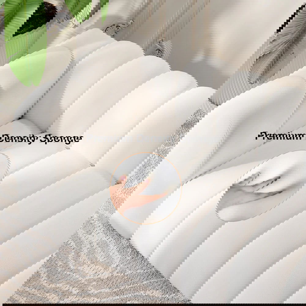 2230mm Modern Velvet Upholstered Sofa 3-Seater Sofa Luxury Sofa Solid Wood Frame - 