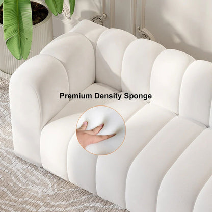 2230mm Modern Velvet Upholstered Sofa 3-Seater Sofa Luxury Sofa Solid Wood Frame - 