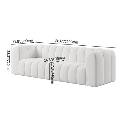 2230mm Modern Velvet Upholstered Sofa 3-Seater Sofa Luxury Sofa Solid Wood Frame - 