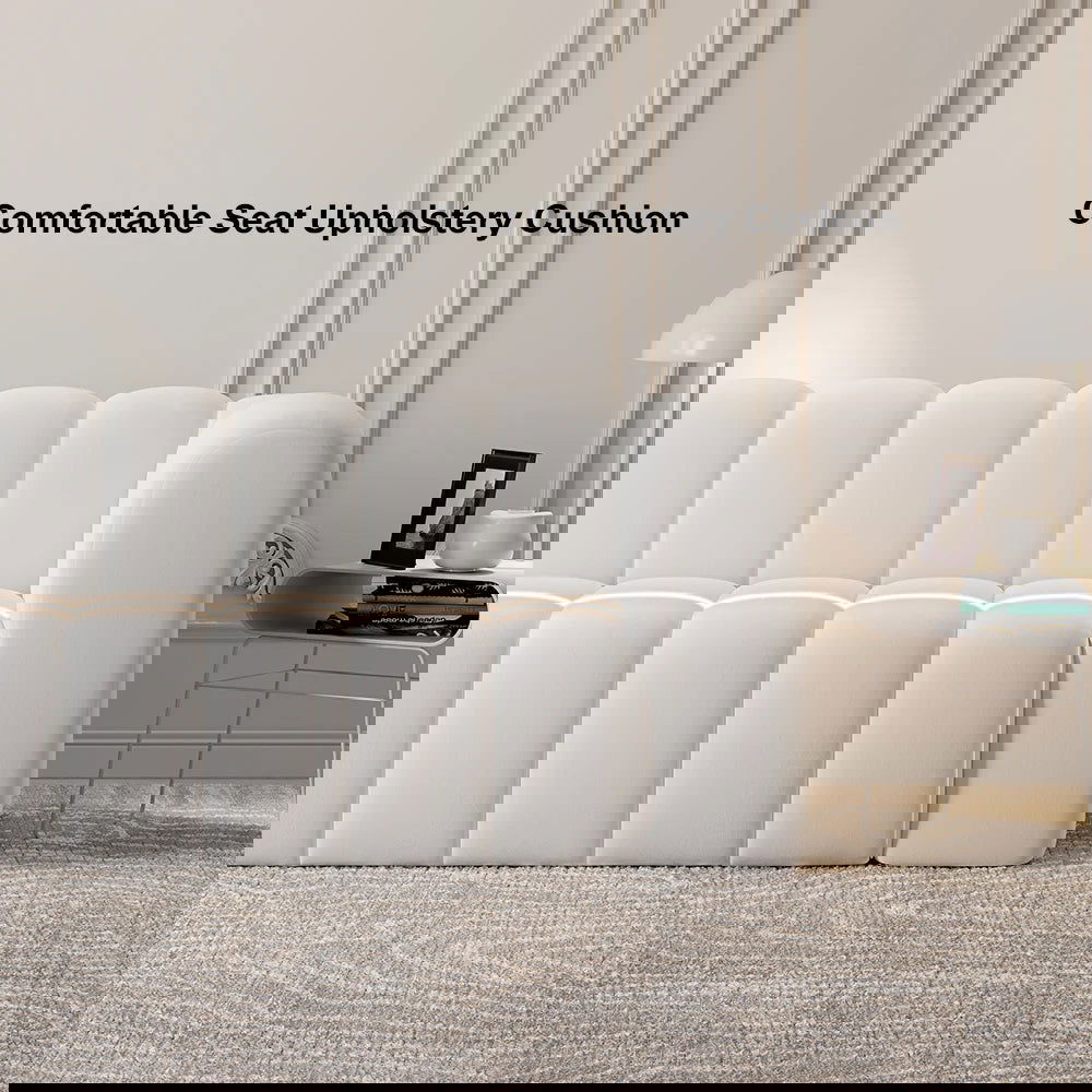 2230mm Modern Velvet Upholstered Sofa 3-Seater Sofa Luxury Sofa Solid Wood Frame - 