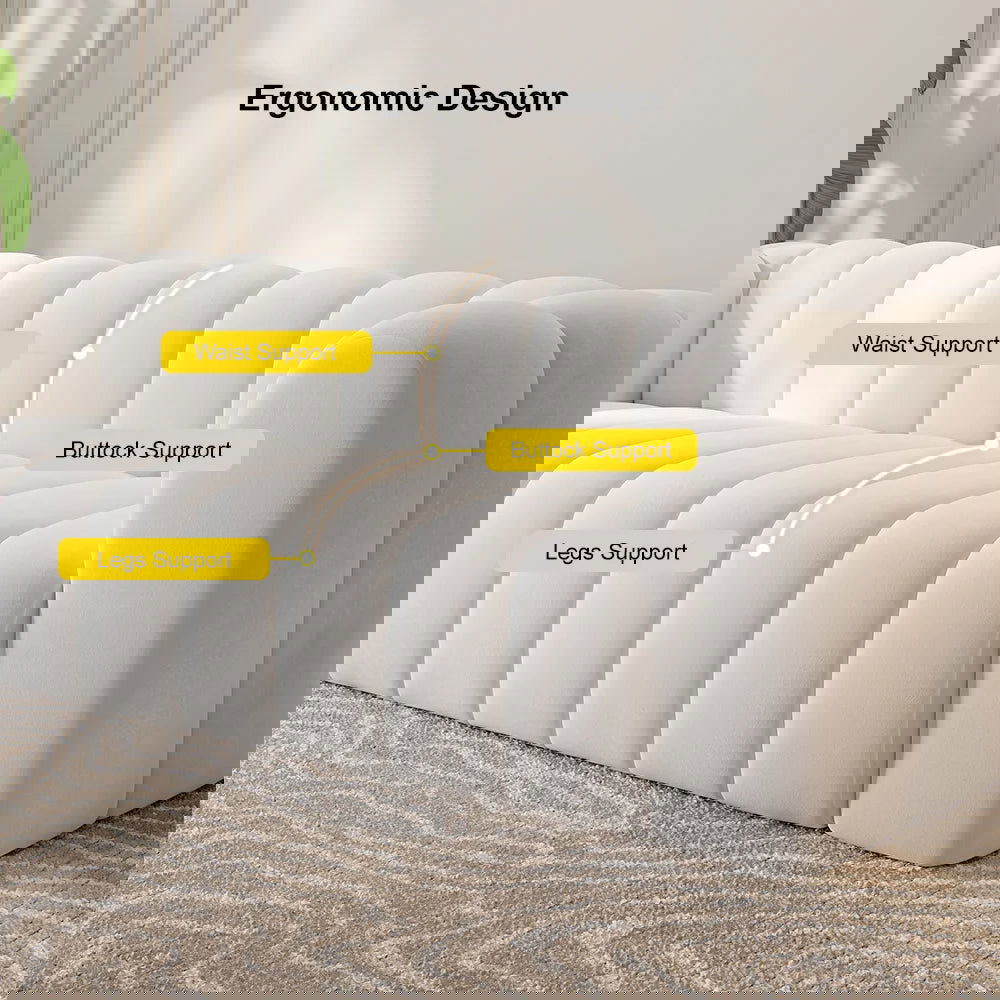 2230mm Modern Velvet Upholstered Sofa 3-Seater Sofa Luxury Sofa Solid Wood Frame - 