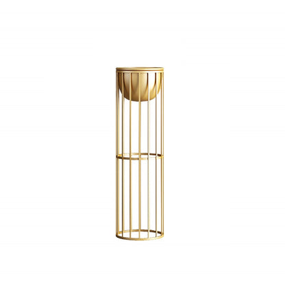 23.6" Gold Plant Pot Indoor Modern Metal Planter with Gold Stand for Living Room - 