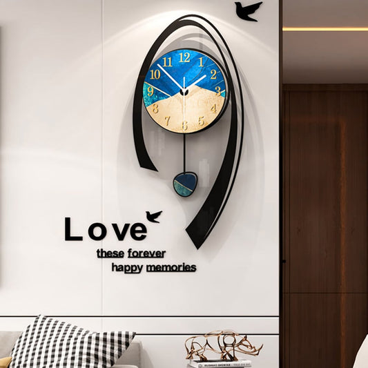 24.8" Multi-Color Modern Acrylic Wall Clock Decor Home Hanging Art Living Room Bedroom - 