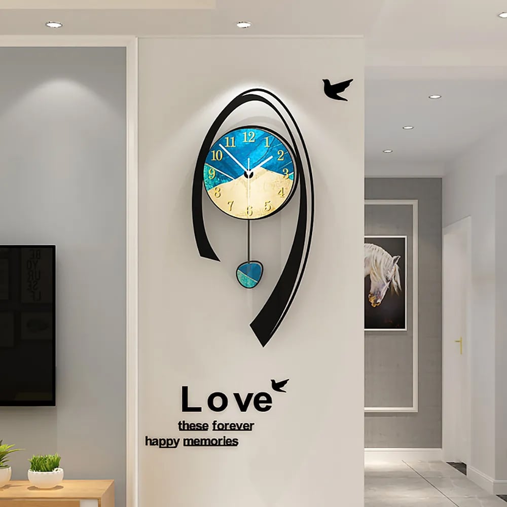 24.8" Multi-Color Modern Acrylic Wall Clock Decor Home Hanging Art Living Room Bedroom - Homary
