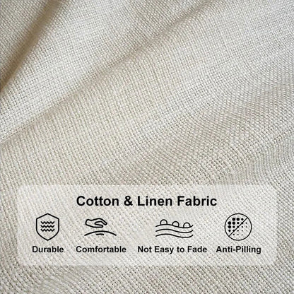 2460mm Walnut Japandi Solid Wood Living Room Sofa 3-Seater Cotton & Linen Upholstery - 