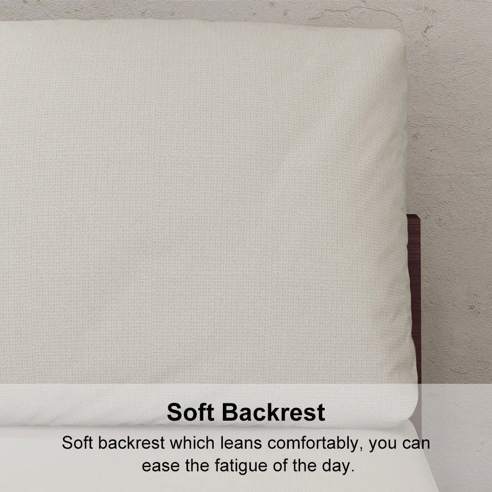 2460mm Walnut Japandi Solid Wood Living Room Sofa 3-Seater Cotton & Linen Upholstery - 