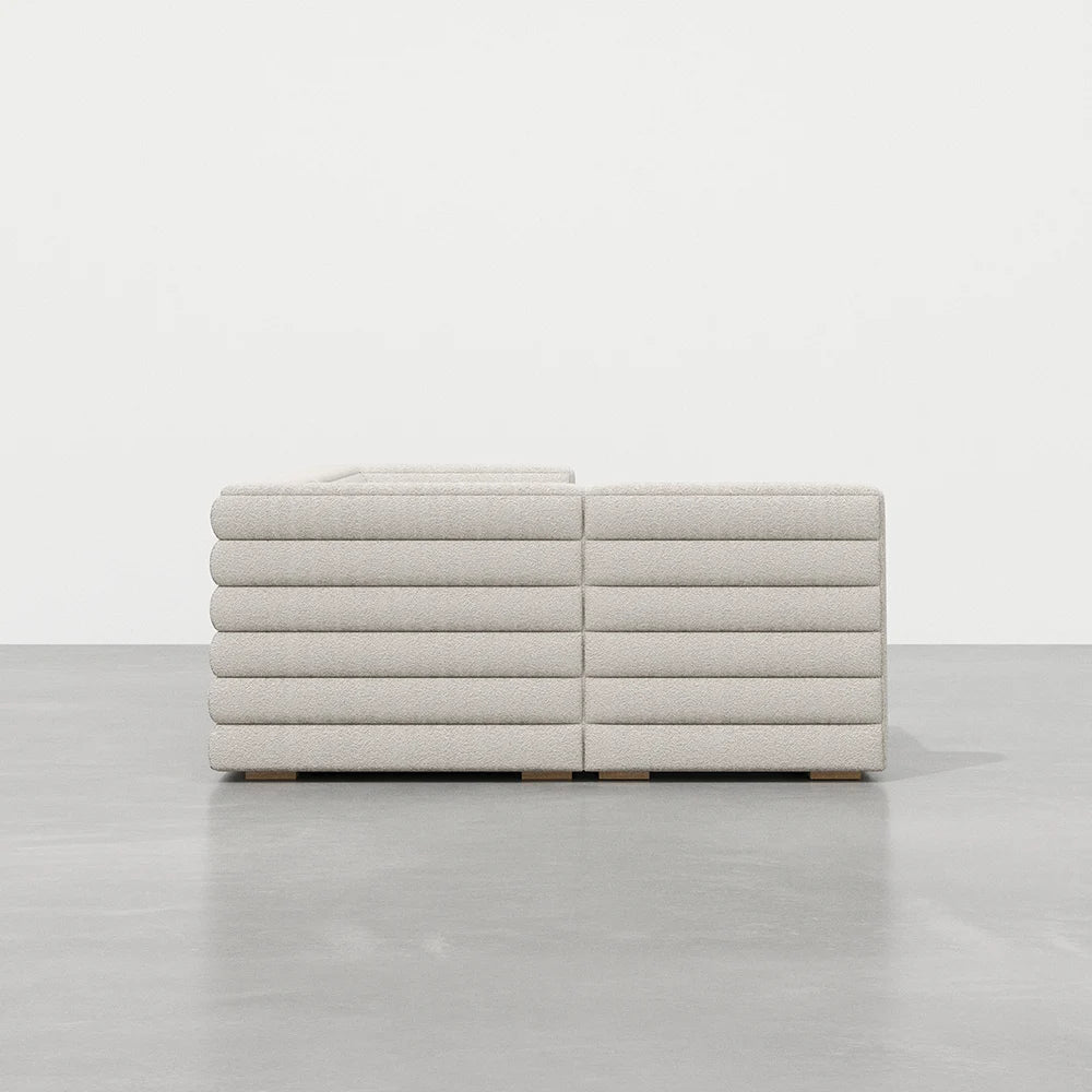 2500mm L-Shaped Modern White Boucle Modular Sectional Sofa Left Hand for 4 Seaters - 
