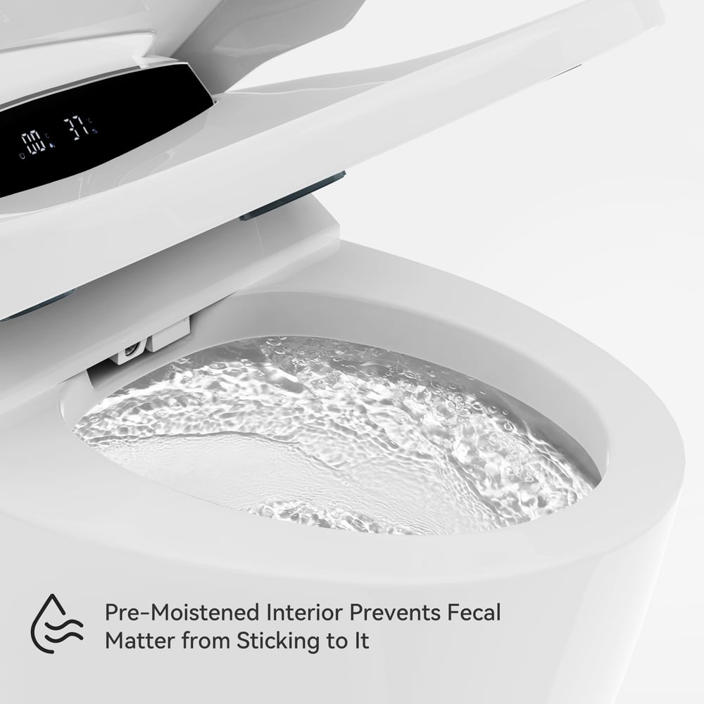 Modern Smart One-Piece Floor Mount Elongated Toilet & Bidet with Seat Horizontal Outlet