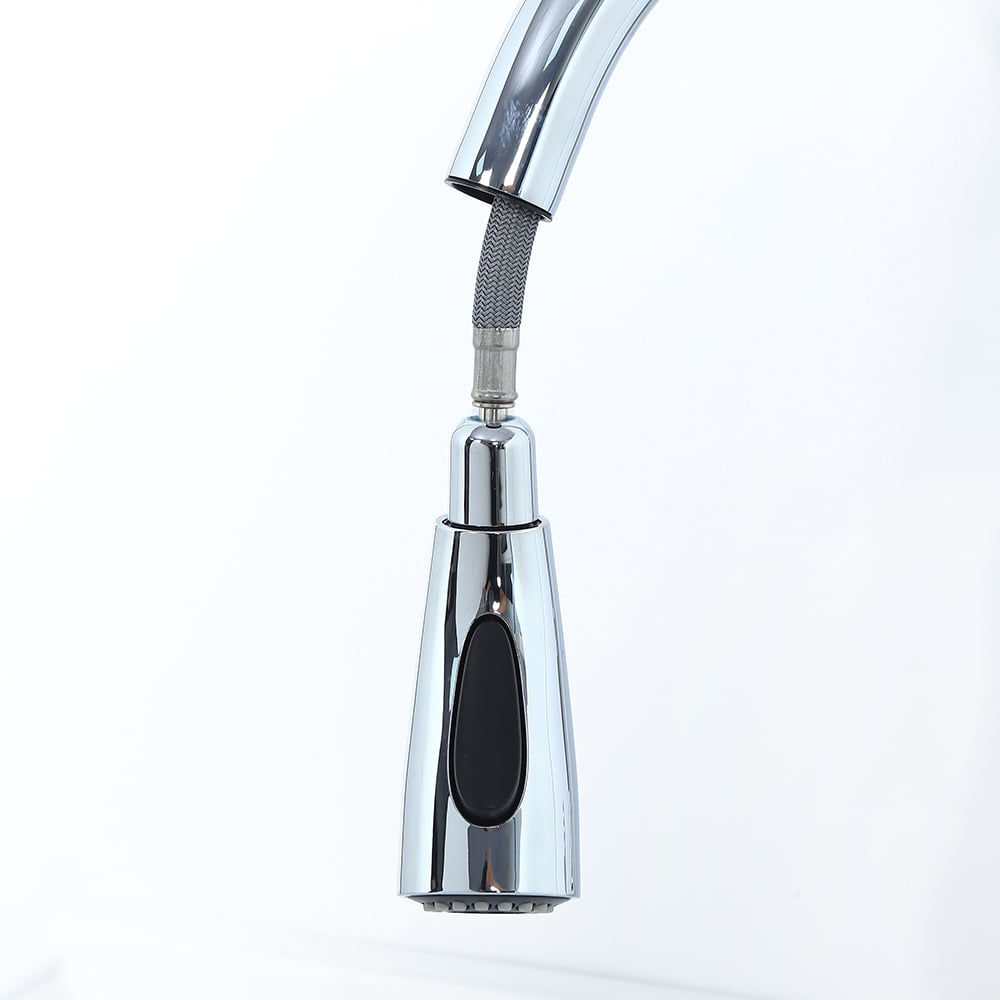 Tracier Gooseneck Single Lever Handle Kitchen Tap with Pull Out Spray