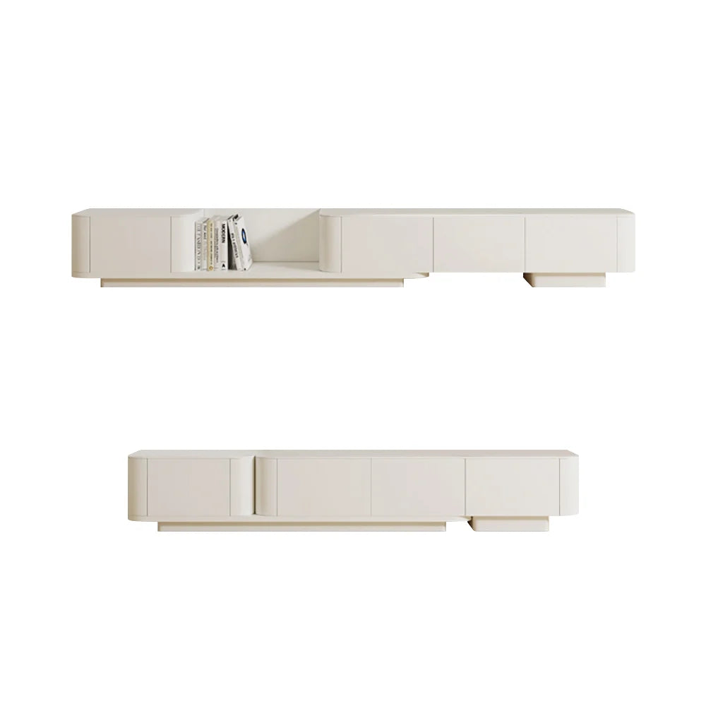 3000mm Off White Modern Wood Extendable TV Stand with 4 Drawer Media Console - 