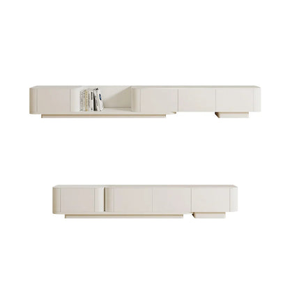 3000mm Off White Modern Wood Extendable TV Stand with 4 Drawer Media Console - 